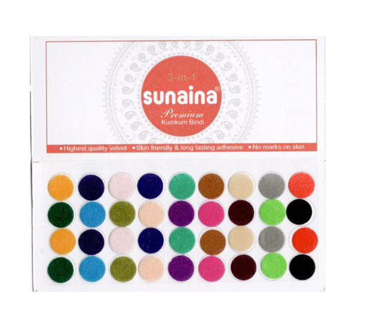 Sunaina Multicolor New Premium Kumkum Sticker Bindi (12 Flaps/Cards)