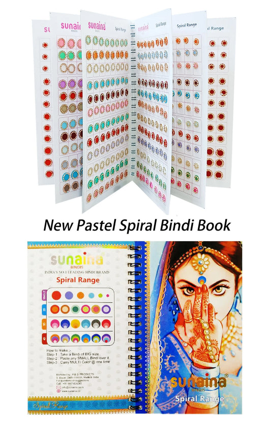 Sunaina Spiral Pastel Multicolor Golden Stone Bindi Book