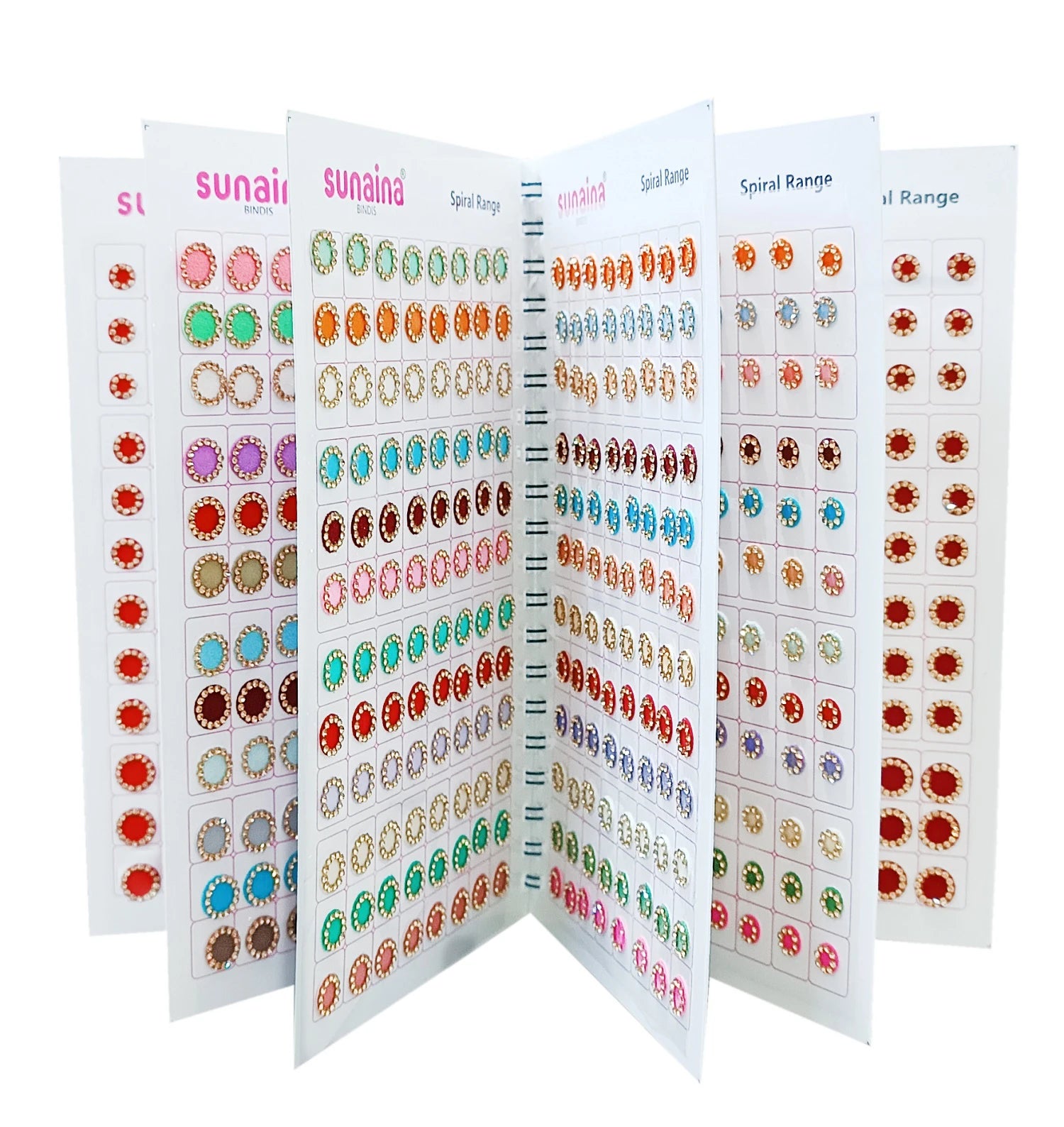 Sunaina Spiral Pastel Multicolor Golden Stone Bindi Book – Punjab