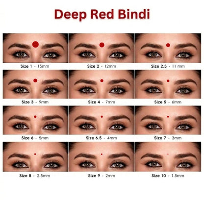 Sunaina New Premium Silver Sticker Deep Red Bindi for Girls & Women (Size 3) 9mm Sticker Box With 15 Cards