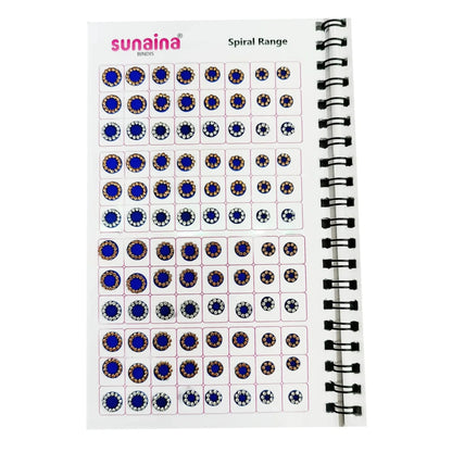 Sunaina Spiral Multicolor Golden, Silver Stone Border Bindi Book