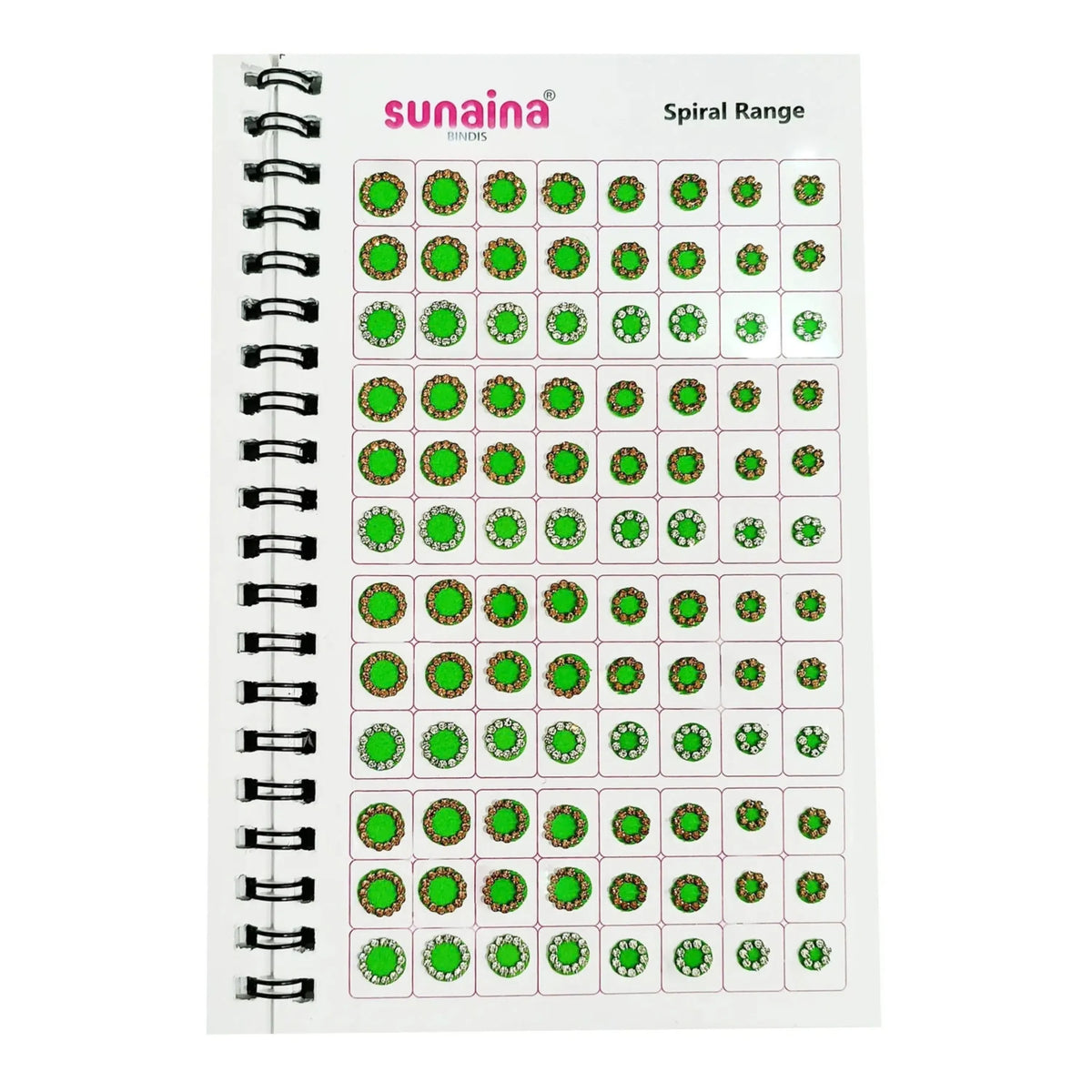 Sunaina Spiral Multicolor Golden, Silver Stone Border Bindi Book