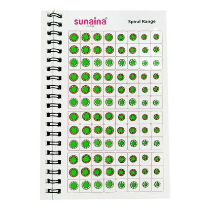 Sunaina Spiral Multicolor Golden, Silver Stone Border Bindi Book