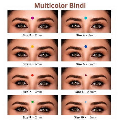 Sunaina New Premium Multicolor Bindi Box for Women 1.5mm 15 Cards Pack of 1