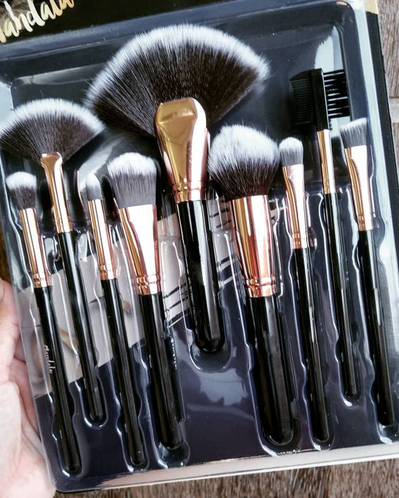 Sunaina Makeup Black Brush set of 9 pcs for face makeup