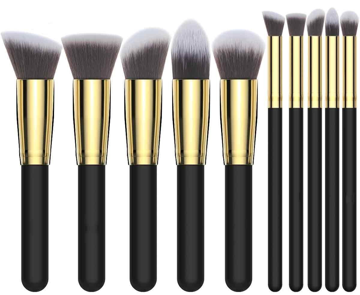 Sunaina Makeup Black Synthetic Brush Set of 10 for Face Makeup