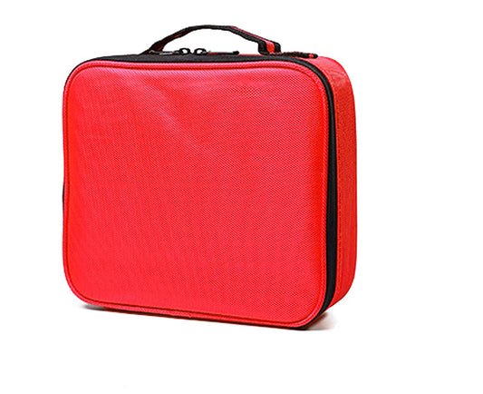 Sunaina Professional Cosmetic Storage Bag Organizer Plain Red Bag