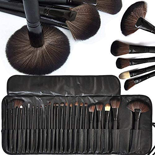 Sunaina Makeup Black Brush set of 24 with pouch/bag For face makeup