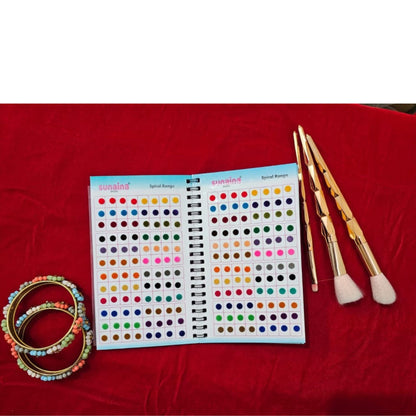 SUNAINA Plain Premium Velvet Multicolor, Red & Maroon Velvet Multi-Shape (Square, Oval, Tilak, Round) Bindis for Girls or Women