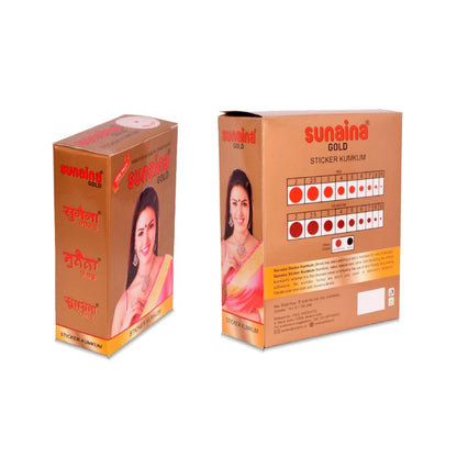 Sunaina Sticker Kumkum Deep Red Velvet DR-2 Round Bindi (15 Flaps)