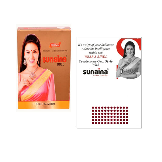 Sunaina Sticker Kumkum Deep Red Velvet DR-9 Round Bindi (15 Flaps)