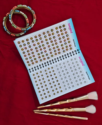 SUNAINA Original Spiral Bindi Book for Women - 948 Designer Assorted Multicolour Bindis | Premium Gold, Silver, Red & Maroon Kumkum Stickers | Pack of 1 Stylish/Professional Bindiya Festive & Daily Wear