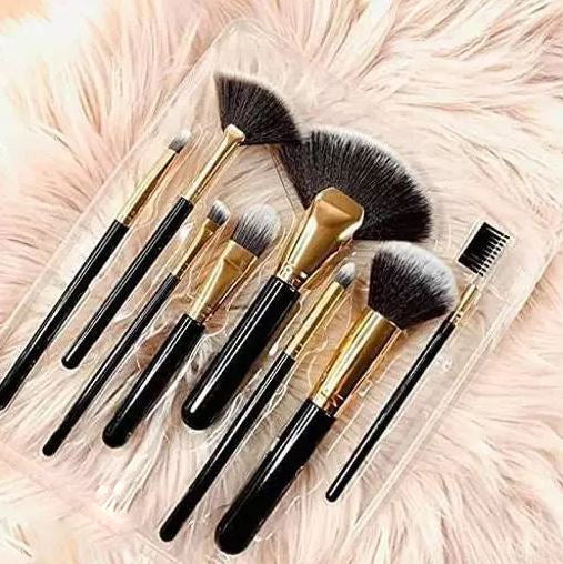 Sunaina Makeup Black Brush set of 9 pcs for face makeup