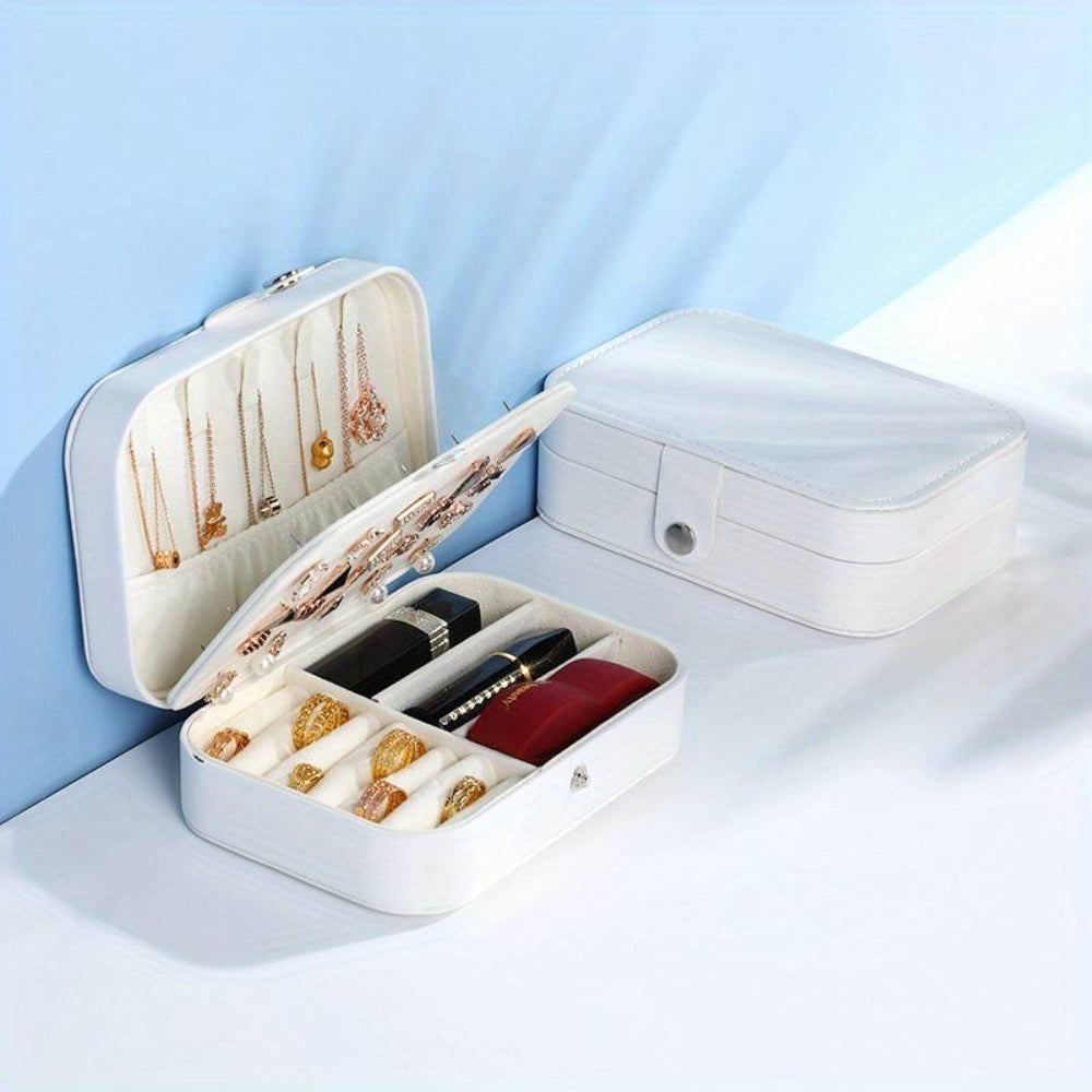 Rectangle White Jewelry Organizer Bags for Rings, Earring, Necklace