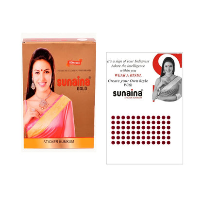 Sunaina Sticker Kumkum Deep Red Velvet DR-6 Round Bindi (15 Flaps)