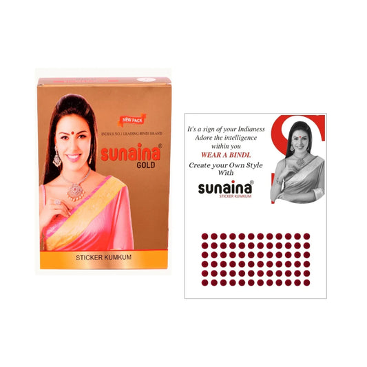 Sunaina Sticker Kumkum Deep Red Velvet DR-7 Round Bindi (15 Flaps)