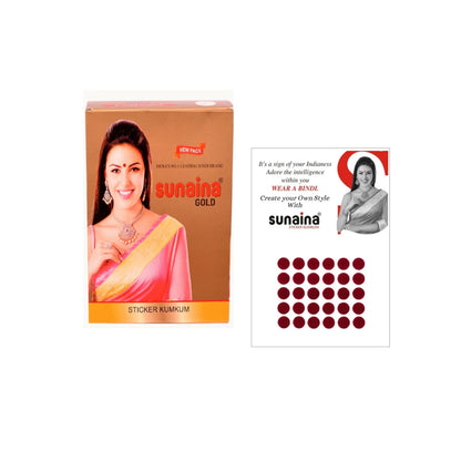 Sunaina Sticker Kumkum Deep Red Velvet DR-4 Round Bindi (15 Flaps)