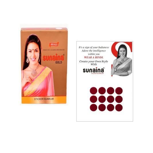 Sunaina Sticker Kumkum Deep Red Velvet DR-2.5 Round Bindi (15 Flaps)