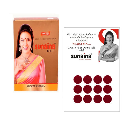 Sunaina Sticker Kumkum Deep Red Velvet DR-2 Round Bindi (15 Flaps)