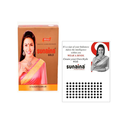 Sunaina Sticker Kumkum Black Velvet B-6 Round Bindi (15 Flaps)