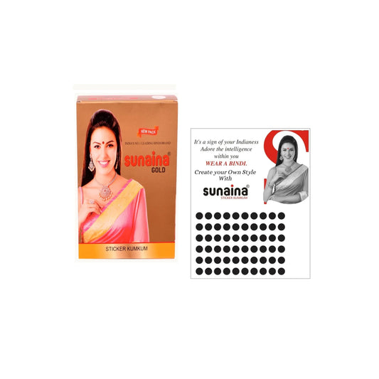Sunaina Sticker Kumkum Black Velvet B-7 Round Bindi (15 Flaps)