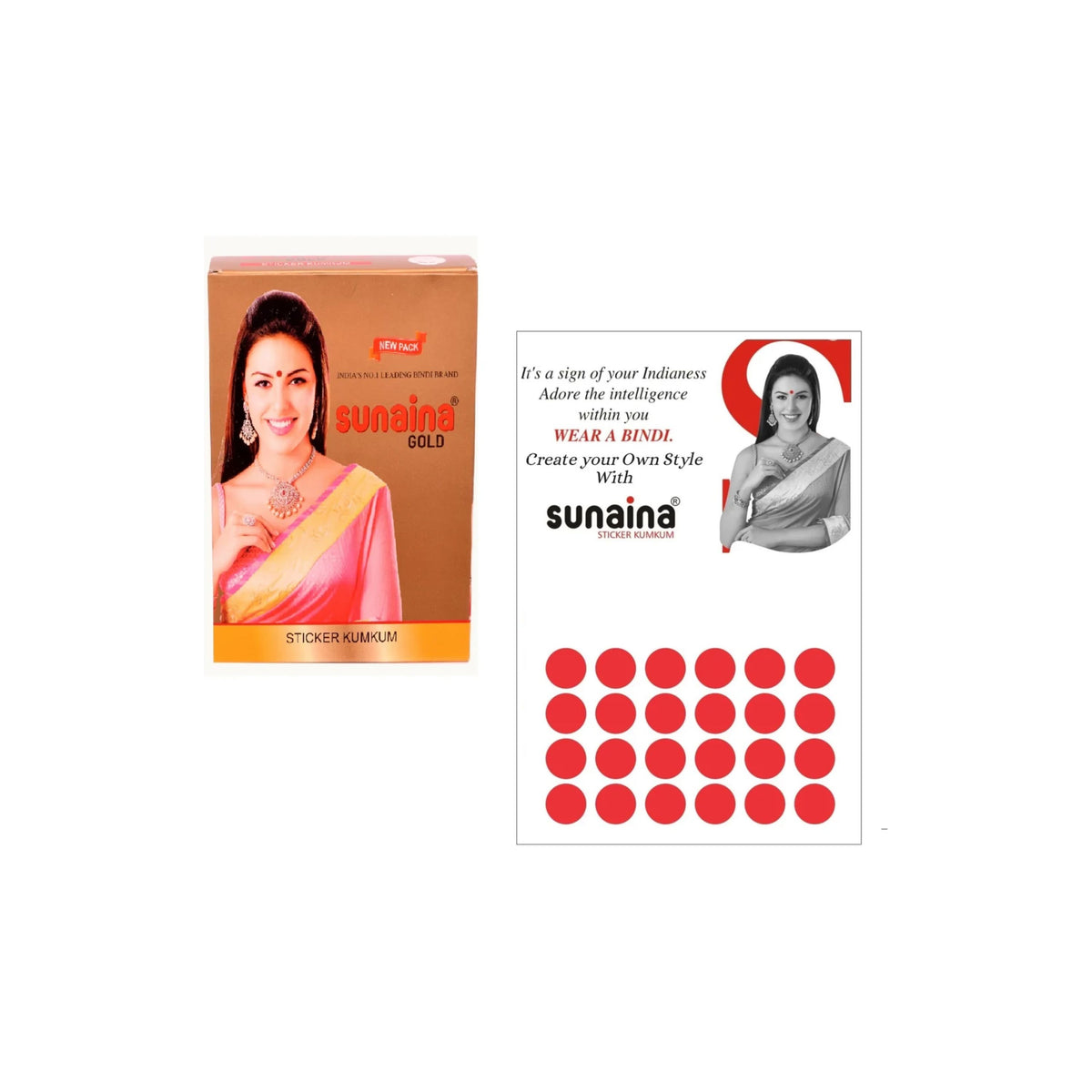 Sunaina Sticker Kumkum Red Velvet R-3 Round Bindi (15 Flaps)