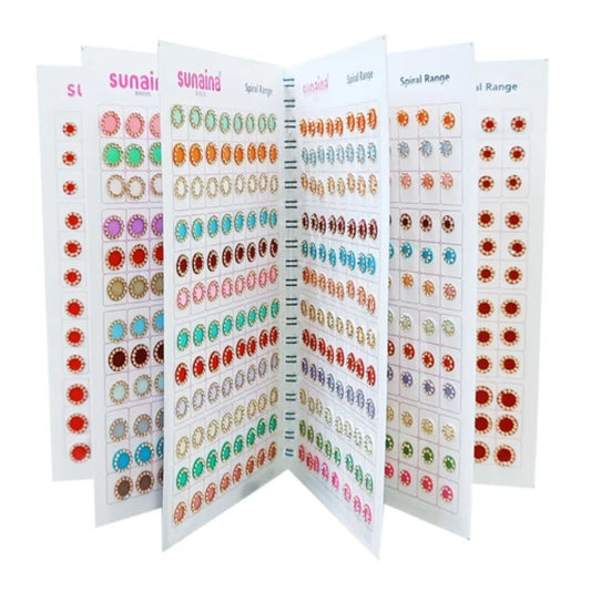 Sunaina Spiral Pastel Multicolor Golden Stone Bindi Book