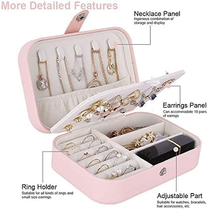 Rectangle Pastel Pink Jewelry Organizer Bags for Rings, Earring, Necklace