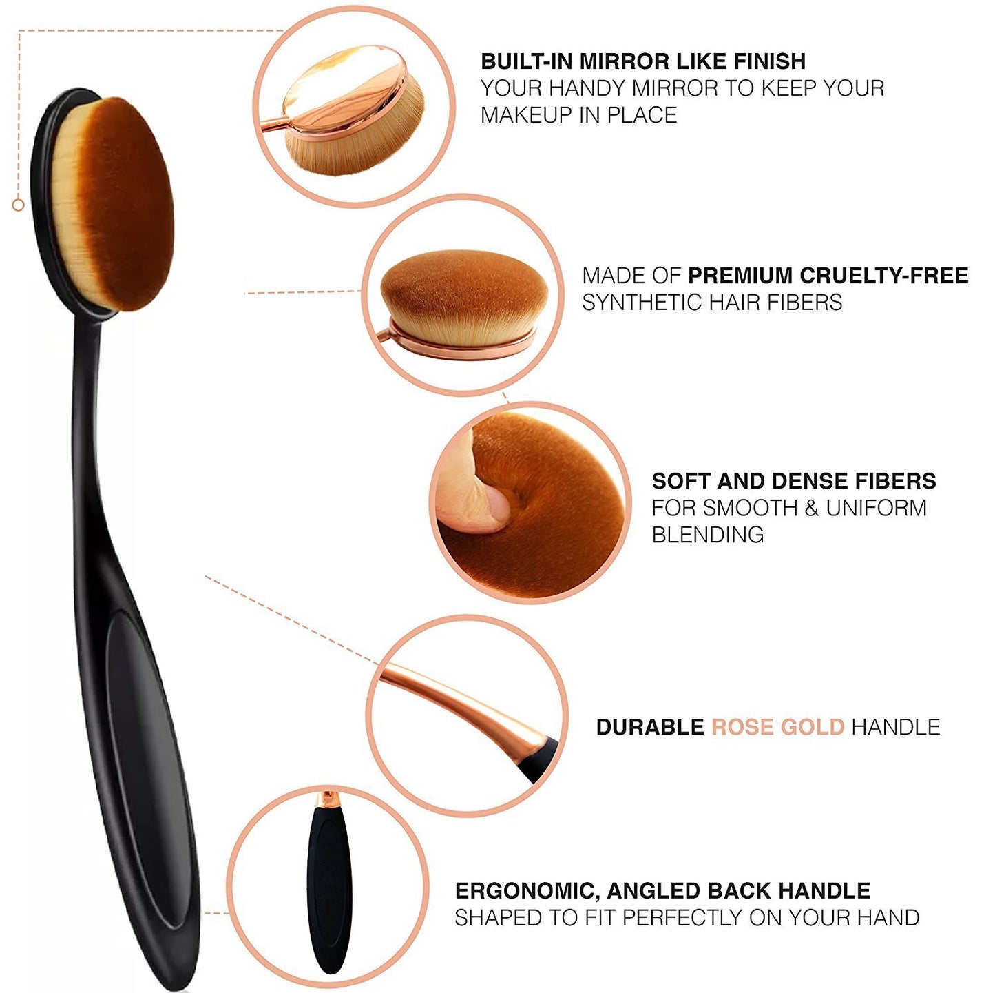 Sunaina Makeup Oval Toothbrush Brush for Foundation