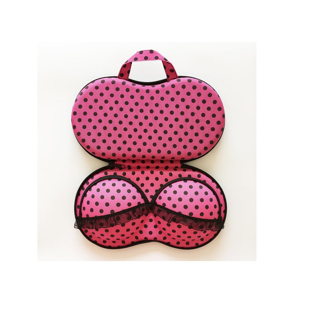 Sunaina Pink Polka Dot Designer Undergarments Bag/ Case