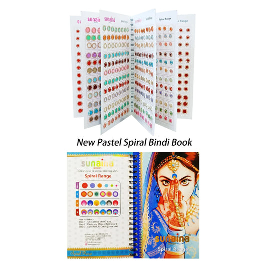 Sunaina Spiral Pastel Multicolor Golden Stone Bindi Book