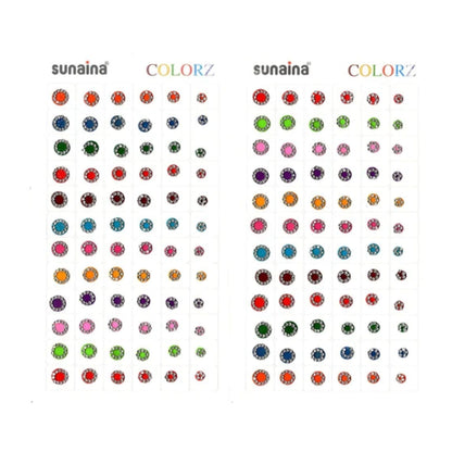 Sunaina Colorz Multicolor Sliver Stone Mix Size Bindi