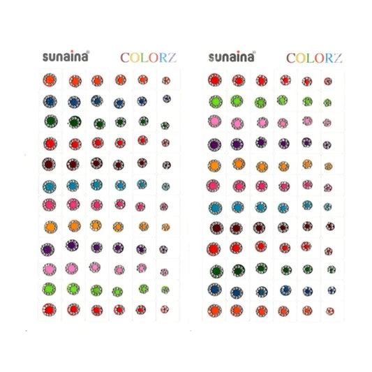 Sunaina Colorz Multicolor Sliver Stone Mix Size Bindi