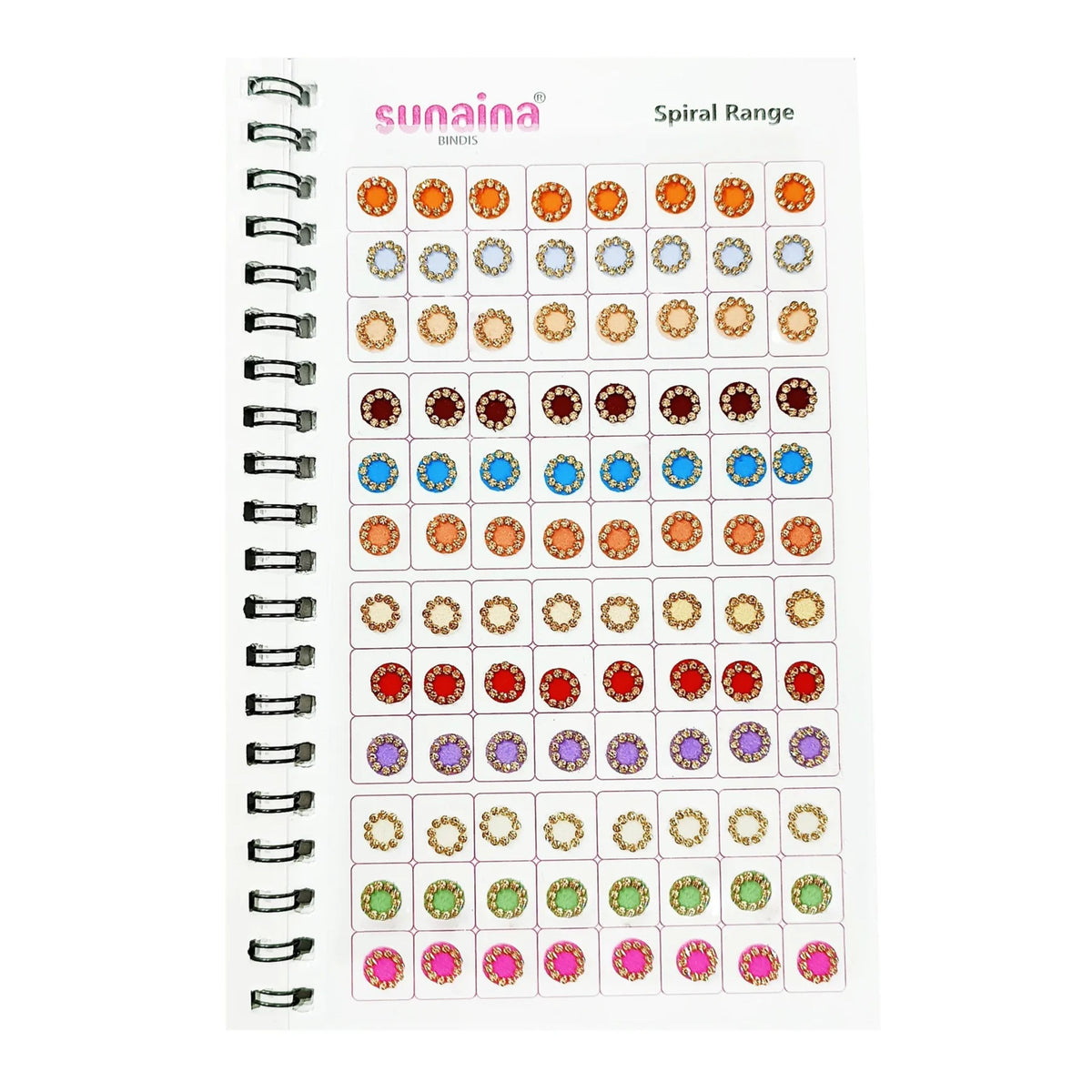 Sunaina Spiral Pastel Multicolor Golden Stone Bindi Book