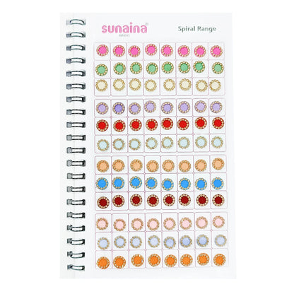 Sunaina Spiral Pastel Multicolor Golden Stone Bindi Book