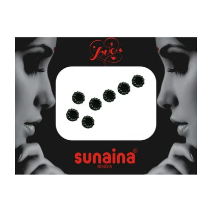 Sunaina New Love Collection Round Medium Black Stone Bindi