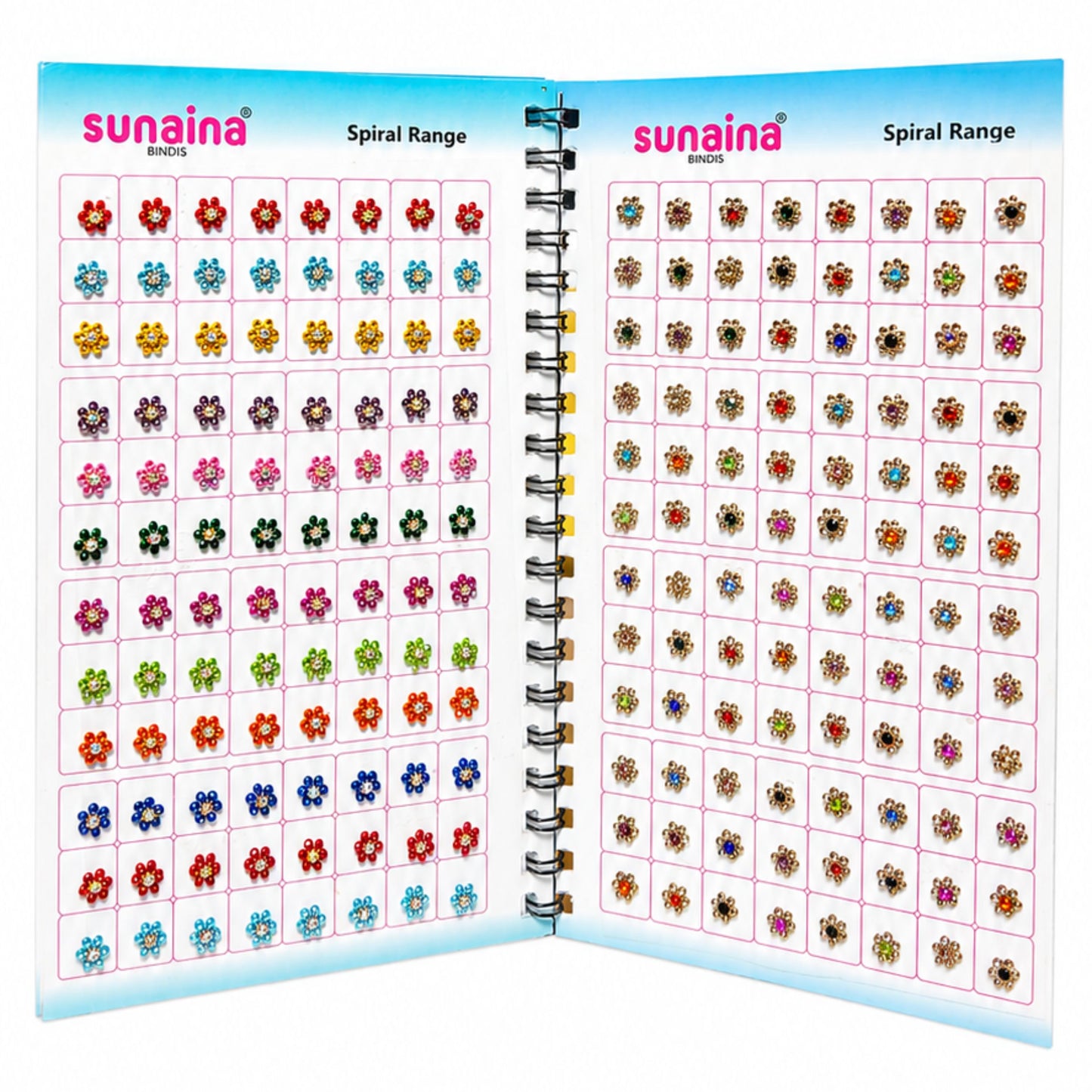 Sunaina Spiral Flower Multicolor Fancy Bindi Book | Stylish Stone Bindis for Girls & Women