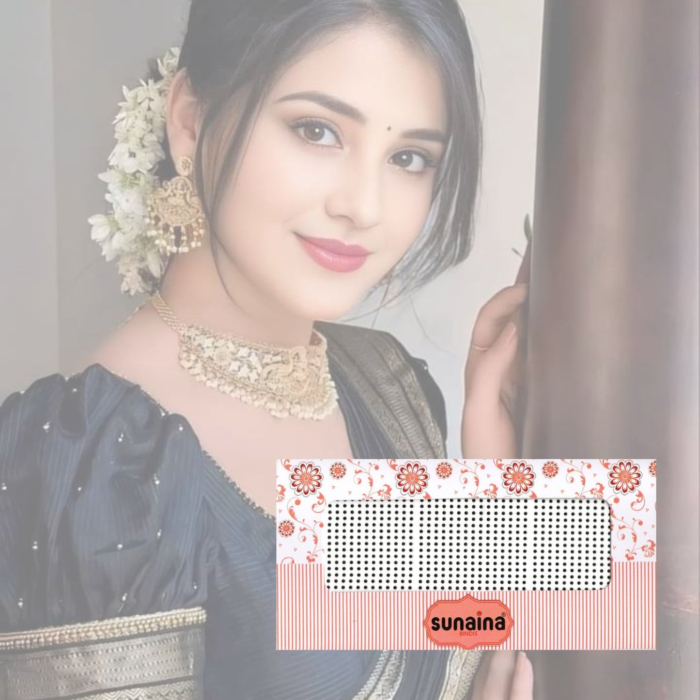 Bridal Collection BLACK Bindi for Women (size-9) (Size 1.5mm)