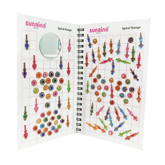 Sunaina Spiral Multicolor Mix Size Mix Designer Assorted Bindi Book