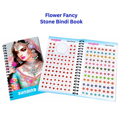 Sunaina Spiral Flower Multicolor Fancy Bindi Book | Stylish Stone Bindis for Girls & Women