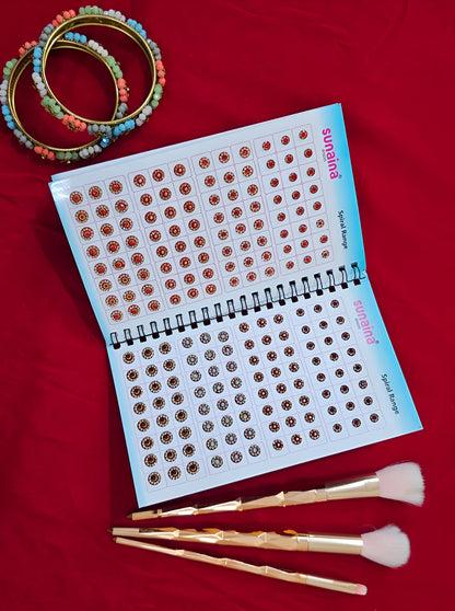 SUNAINA Original Spiral Bindi Book for Women - 948 Designer Assorted Multicolour Bindis | Premium Gold, Silver, Red & Maroon Kumkum Stickers | Pack of 1 Stylish/Professional Bindiya Festive & Daily Wear