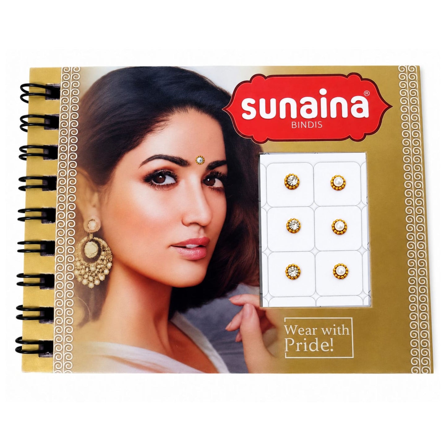Sunaina Original Silver Golden Multicolor Pearl Kundan Stone Bindi Book | Small Round Bridal & Daily Wear Bindis for Women, Girls & Kids