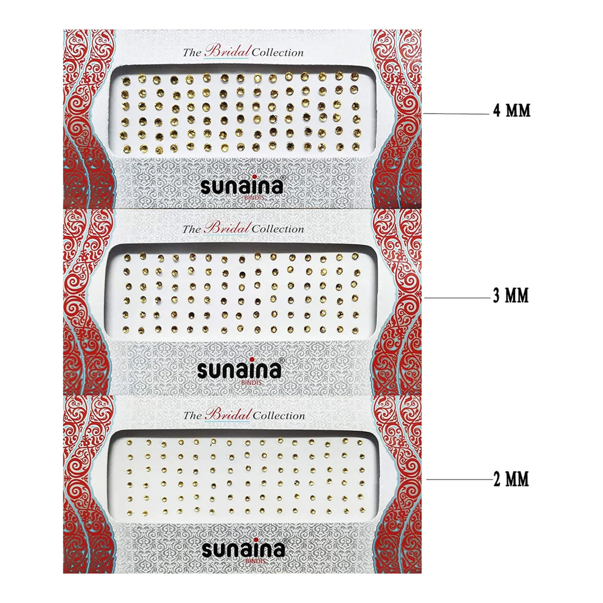 Sunaina Bridal Collection Mix Size Golden Stone Bindi