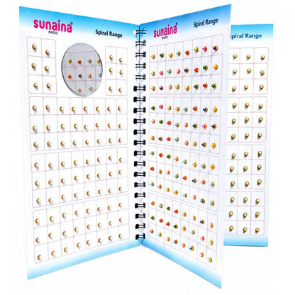 Sunaina Premium Multicolor Pearl /Stone Bindi Book for Women & Girls | Golden, Silver Multicolor Designer Bindis