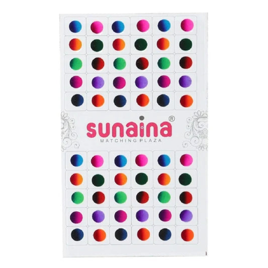 Double Shade Matching Plaza Multicolor Round Bindi