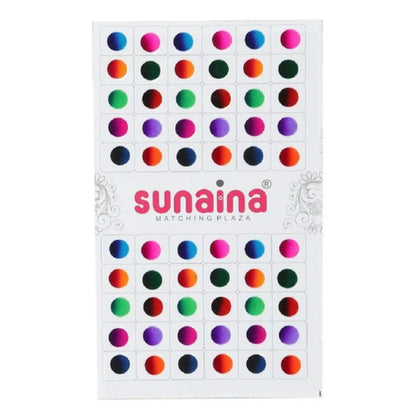 Double Shade Matching Plaza Multicolor Round Bindi