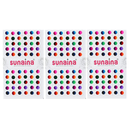 Double Shade Matching Plaza Multicolor Round Bindi