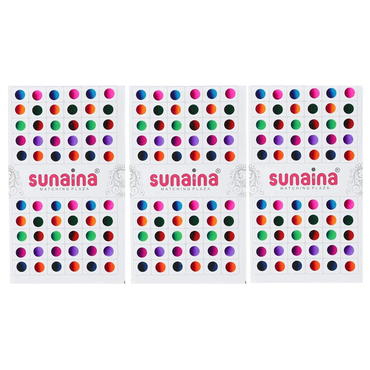 Double Shade Matching Plaza Multicolor Round Bindi