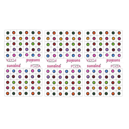 Outline Sketch Round Multicolor Bindi, Kumkum Bindi (180 Bindi)