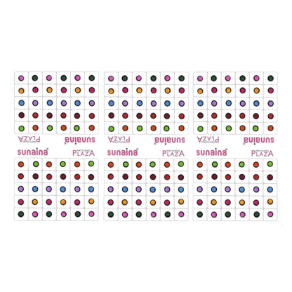 Outline Sketch Round Multicolor Bindi, Kumkum Bindi (180 Bindi)